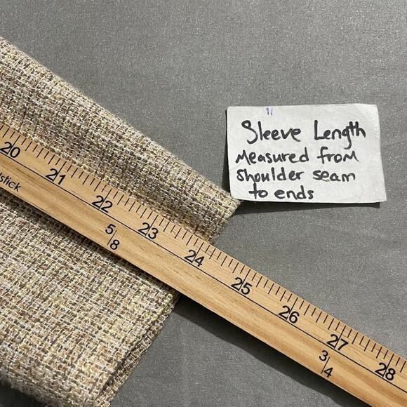 Talbots Size 12 Beige Linen Tweed Jacket Blazer Minimalist Office Old Money - Picture 12 of 13